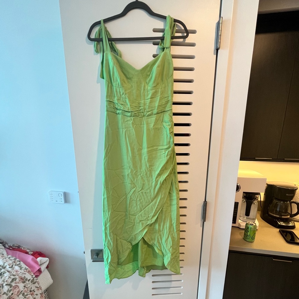 Wayf green midi dress
